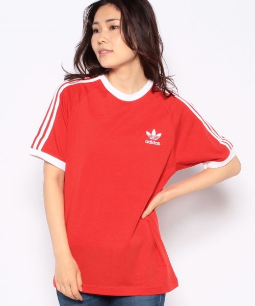 Adidas(アディダス)/3 STRIPES TEE/レッド