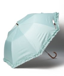 LANVIN en Bleu(umbrella)(ランバンオンブルー（傘）)/晴雨兼用折りたたみ日傘　”ドビーフリル”/ライトグリーン