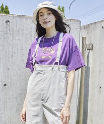 coen(coen)/【coen/コーエン】サイドロードプリントTシャツ/PURPLE