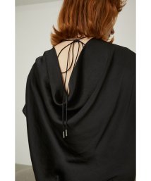 RIM.ARK(リムアーク)/Back drape gloss tops/BLK