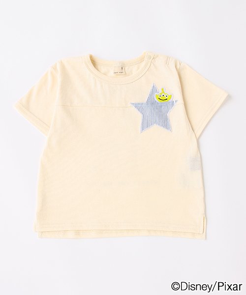 petit main(プティマイン)/【トイストーリー】星ポケットTシャツ/生成り