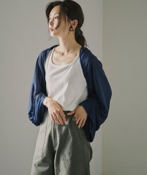 Fashion Letter(ファッションレター)/ストールとしても使える2wayボレロuvカーディガン カーディガン 2way ドルマン ボレロストール 羽織り ストール 冷房対策 uv対策 紫外線対策 ショー/ネイビー