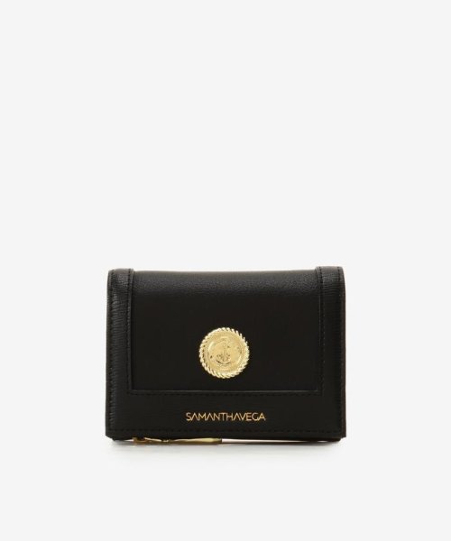 SAMANTHAVEGA(サマンサベガ)/シンプルゴールドコインミニ財布/ブラック