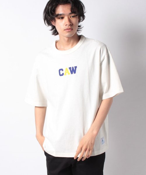 coen(coen)/【coen/コーエン】C.A.W ワッペンTシャツ/WHITE