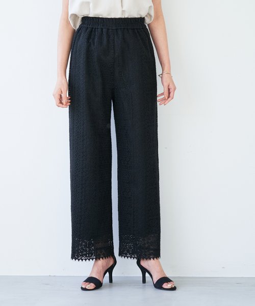 MICA&DEAL(マイカアンドディール)/lace straight pants/BLACK