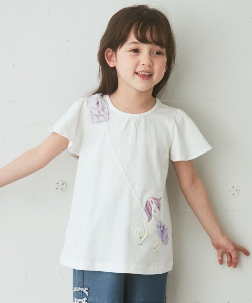 anyFAM（KIDS）(エニファム（キッズ）)/ユニコーンポシェットTシャツ/オフホワイト系