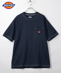 Dickies(Dickies)/【Dickies】　ディッキーズ　胸ポケット付き　半袖Tシャツ/アメカジ/ストリート/ミニロゴ/ワンポイント/ネイビー