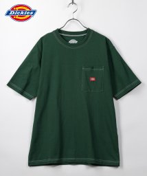 Dickies(Dickies)/【Dickies】　ディッキーズ　胸ポケット付き　半袖Tシャツ/アメカジ/ストリート/ミニロゴ/ワンポイント/グリーン