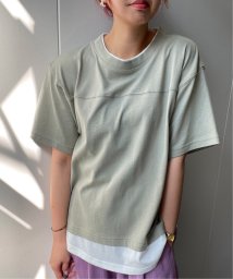 ikka(イッカ)/コットンUSA裾レイヤードTシャツ/グリーン