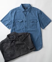 Amerikaya(Amerikaya)/【アメリカ屋】　デニム　ワークシャツSS/アメカジ/ベーシック/22SS/ユーズドウォッシュ（淡色）