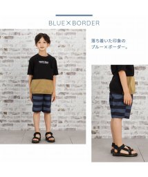 MAC HOUSE(kid's)/NAVY ネイビー シャンブレーボーダーハーフパンツ M22468/504686679