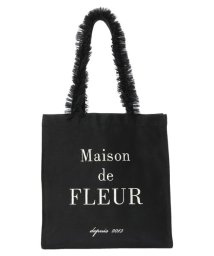 Maison de FLEUR(メゾンドフルール)/チュールフリルハンドルスクエアトートバッグ/ブラック