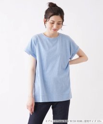 Leilian PLUS HOUSE(レリアンプラスハウス)/カラー半袖Tシャツ【プラス企画】/サックス