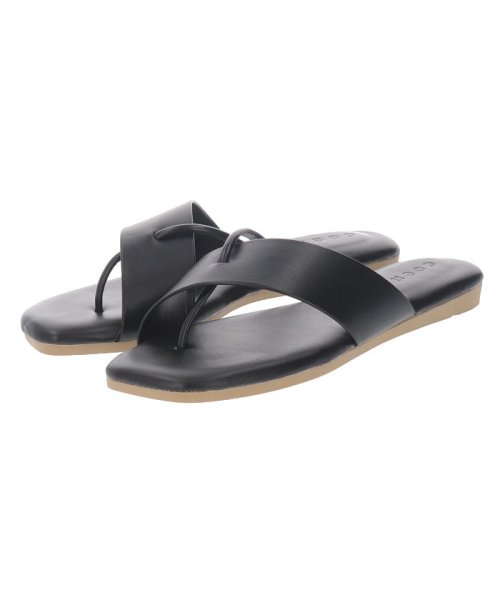 coen(coen)/【coen/コーエン】Color Flat Sandal/BLACK