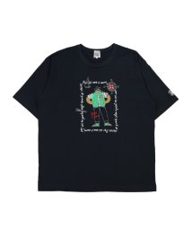 GRAND-BACK(グランバック)/【大きいサイズ】シナコバ/SINA COVA モチーフプリント クルーネック半袖Ｔシャツ/ネイビー