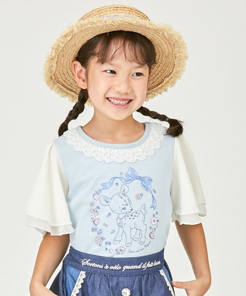 セール アクシーズファムキッズ Axes Femme Kids 動物プリントメルヘンｔシャツ Magaseek