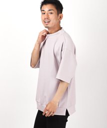 LUXSTYLE/ポンチモックネック5分袖BIGトレーナー/トレーナー Tシャツ メンズ 5分袖 ビッグシルエット モックネック ポンチ/504696634