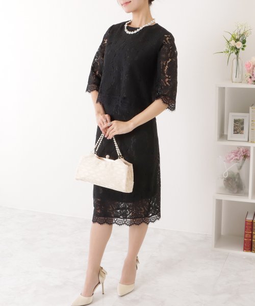 セール 総レースセットアップトップス スカート2点セット レースレディース Lace Ladies Magaseek