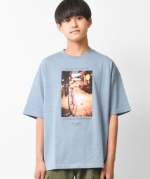 RAT EFFECT(ラット エフェクト)/フロントフォトプリントTシャツ/ライトブルー