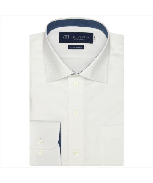 TOKYO SHIRTS(TOKYO SHIRTS)/形態安定 ワイドカラー 綿100% 長袖ビジネスワイシャツ/シロ