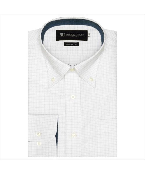 TOKYO SHIRTS(TOKYO SHIRTS)/形態安定 ボタンダウンカラー 綿100% 長袖ビジネスワイシャツ/クロ・グレー