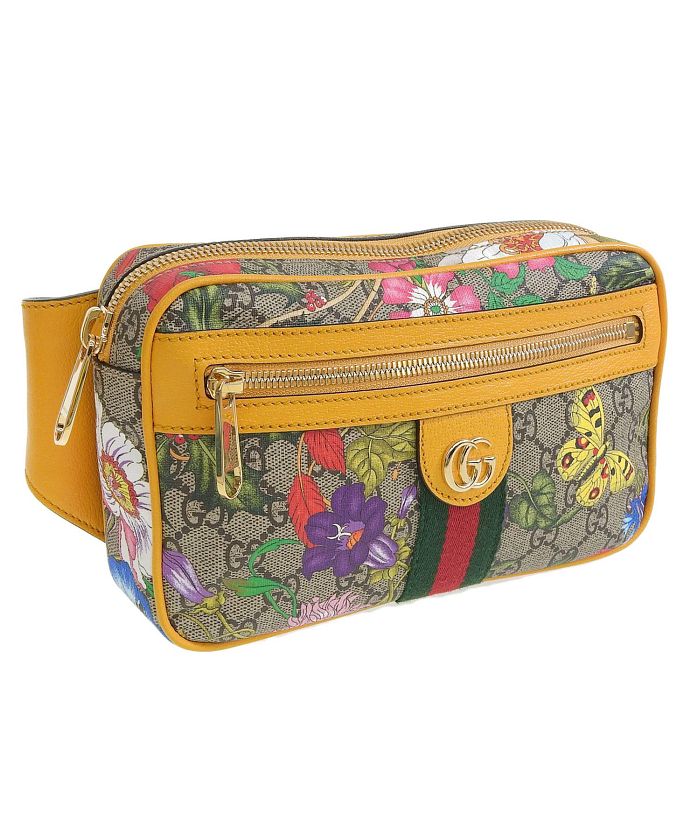 GUCCI グッチ OPHIDIA FLORAL BELT BAG GG オフィディア フローラ ウエストポーチ ベルト ボディ バッグ