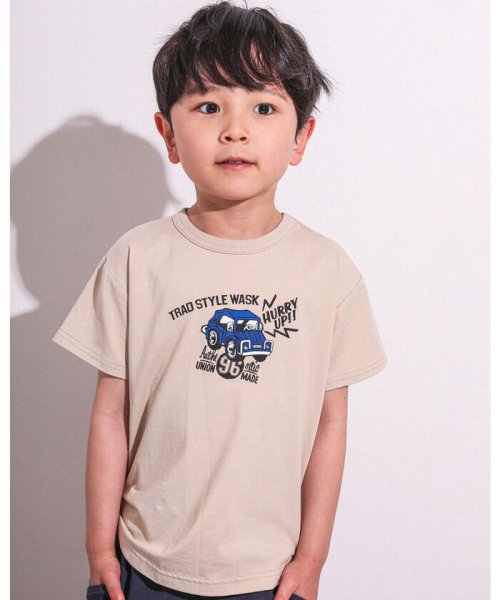 セール 速乾 車 デザイン プリント 天竺 Tシャツ 100 160cm ワスク Wask Magaseek