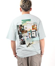 LUXSTYLE/バックフォトデコレーションプリントTシャツ/Tシャツ メンズ 半袖 バックプリント フォトプリント ロゴ/504698035