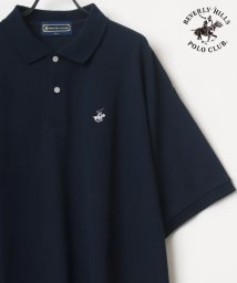 LAZAR(ラザル)/【Lazar】BEVERLY HILLS POLO CLUB/ビバリーヒルズポロクラブ ビッグシルエット カノコ ワンポイント 刺繍 ポロシャツ/ネイビー