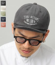 Besiquenti(ベーシックエンチ)/ヴィンテージ風 キャンバス 刺繍 ショートキャップ ショートバイザー アンパイアキャップ ボールキャップ 帽子 メンズ カジュアル シンプル/グレー