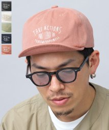 Besiquenti(ベーシックエンチ)/ヴィンテージ風 キャンバス 刺繍 ショートキャップ ショートバイザー アンパイアキャップ ボールキャップ 帽子 メンズ カジュアル シンプル/オレンジ