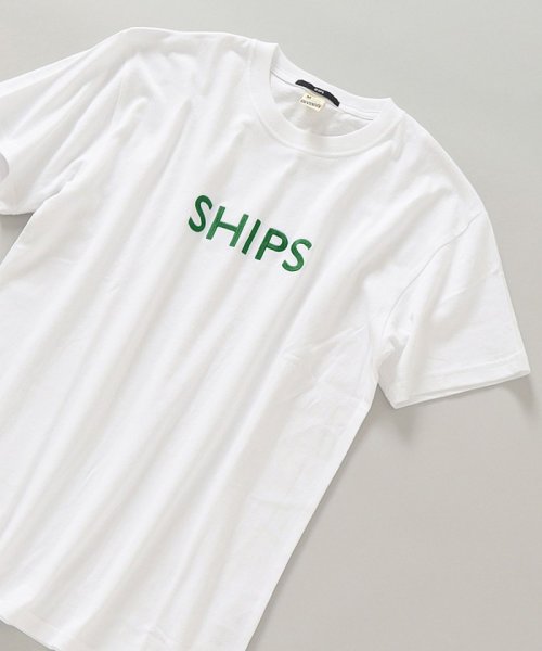 SHIPS MEN(シップス　メン)/SHIPS: ロゴ エンブロイダリー Tシャツ/ホワイト系