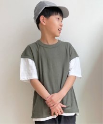 ikka kids(イッカ　キッズ)/【キッズ】鹿の子フェイクベストレイヤーTシャツ（100〜160cm）/オリーブ