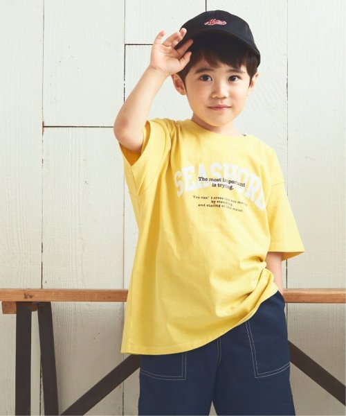ikka kids(イッカ　キッズ)/【キッズ】カレッジメッセージTシャツ（100〜160cm）/マスタード