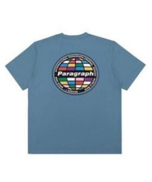 VENCE　EXCHANGE(ヴァンス　エクスチェンジ)/パラグラフバックロゴカラープリントTシャツ/ブルー