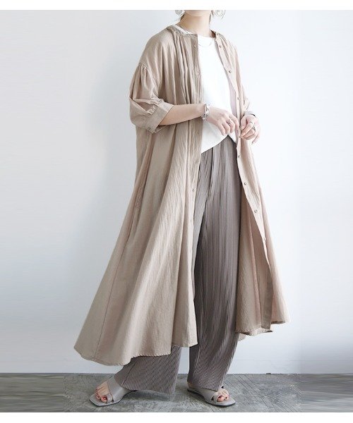 セール ボリュームａライン半袖ワンピース シャツワンピ ワンピース 春 カジュアル 半袖 レディース ワンピ 春 夏 春服 夏服 綿100 コットン100 Aライン アンドイット And It Magaseek