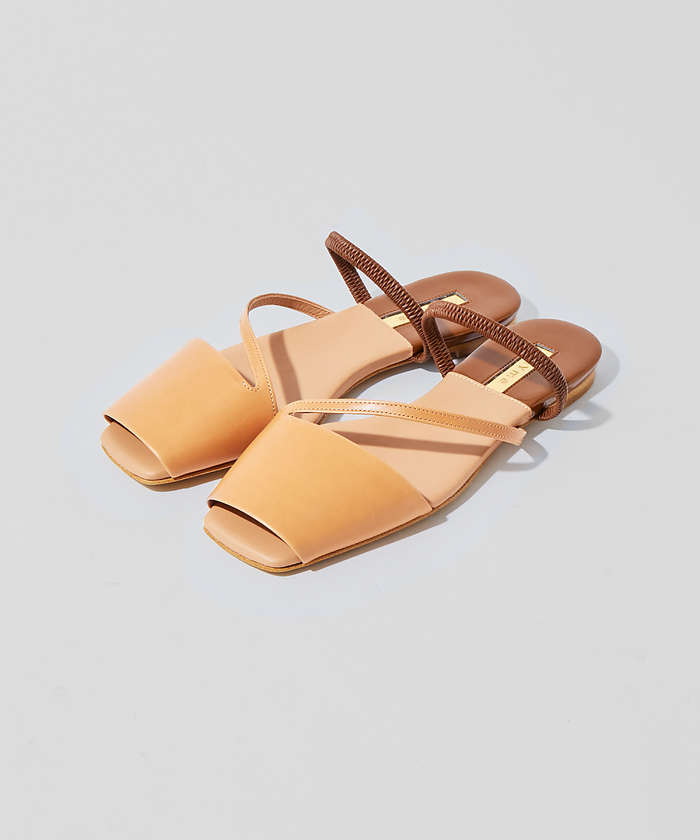 AuBANNISTER thYme/ ピープトゥ2WAYサンダル キャメル M AuBANNISTER thYme/ ピープトゥ2WAYサンダル キャメル M