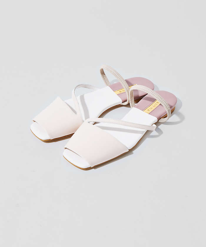 AuBANNISTER thYme/ ピープトゥ2WAYサンダル アイボリー M AuBANNISTER thYme/ ピープトゥ2WAYサンダル アイボリー M
