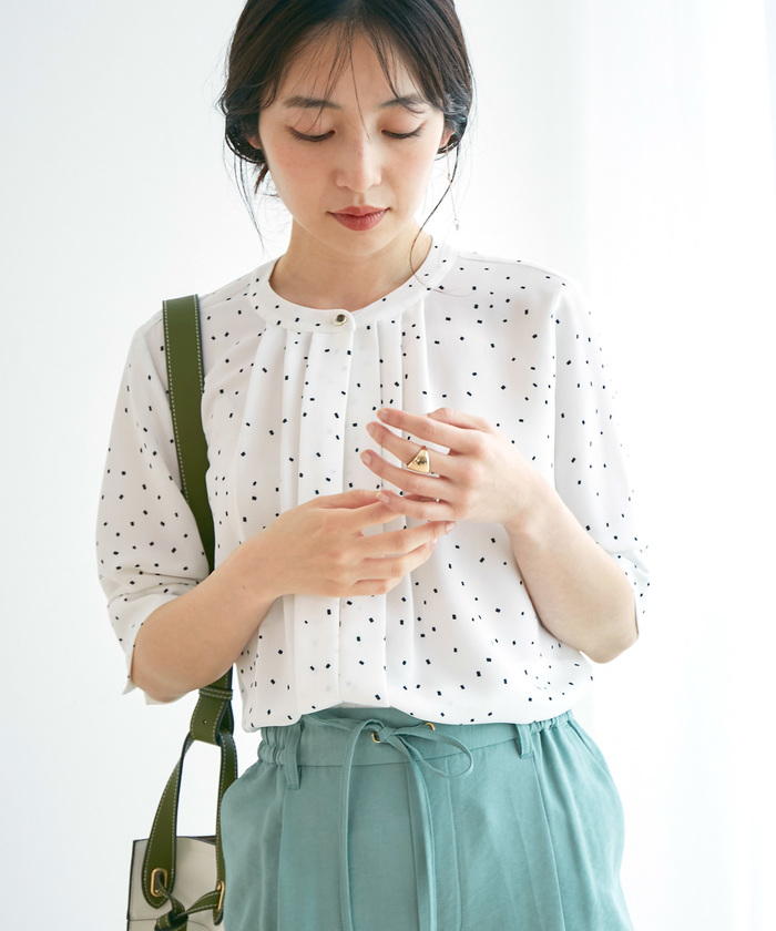 EASY CARE】【新色追加】2WAYフロントタックブラウス【sustainable ...