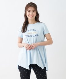 CARA　O　CRUZ(キャラ・オ・クルス)/ランダムヘムロゴTシャツ/サックス