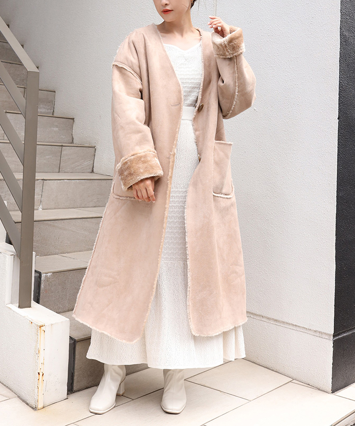 ジャスグリッティー☆フェイクムートンコート☆菜々緒着用 ジャスグリッティー☆フェイクムートンコート☆菜々緒着用