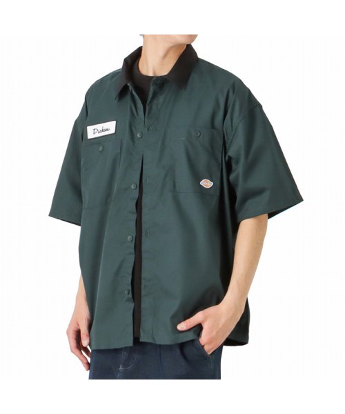 MAC HOUSE(men)(マックハウス（メンズ）)/Dickies ディッキーズ クレリックツイルシャツ 2278－1031/グリーン