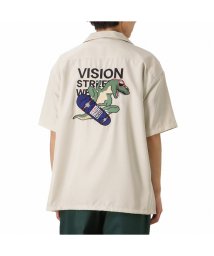 MAC HOUSE(men)(マックハウス（メンズ）)/VISION STREET WEAR ヴィジョンストリートウェア 恐竜刺繍開襟シャツ 2505021－A/ホワイト