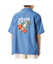 MAC HOUSE(men)(マックハウス（メンズ）)/VISION STREET WEAR ヴィジョンストリートウェア 恐竜刺繍開襟シャツ 2505021－A/ブルー