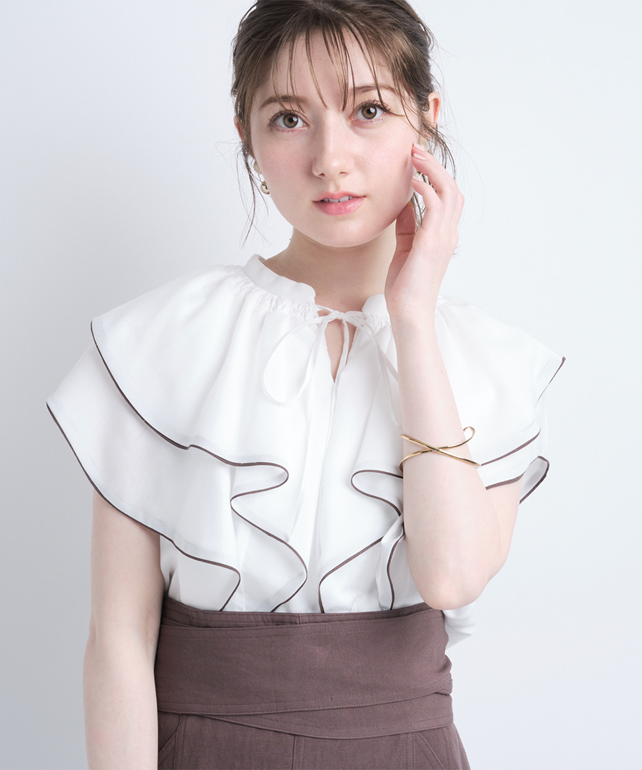 アプワイザーリッシェ 洗えるダブルフリルブラウス www.expressinter.com