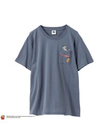MAC HOUSE(women)(マックハウス（レディース）)/[大きいサイズ] Tom and Jerry ポケット付きボックスTシャツ クイーンサイズ 2285－9835/ブルー