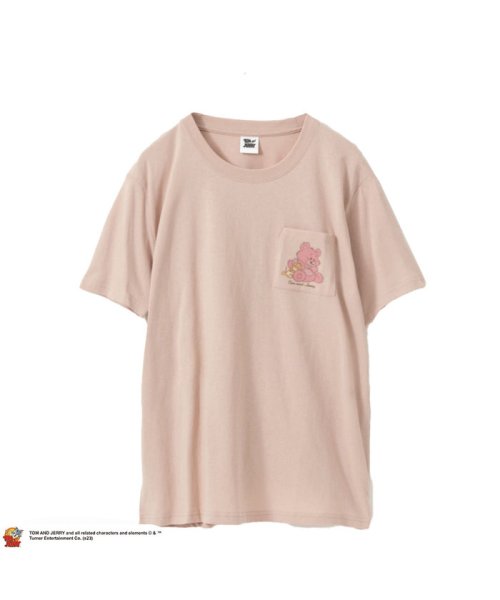 MAC HOUSE(women)(マックハウス（レディース）)/[大きいサイズ] Tom and Jerry ポケット付きボックスTシャツ クイーンサイズ 2285－9835/ピンク