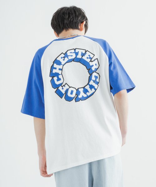 Tシャツ メンズ レディース ラグラン フロッキー ロゴ ルーズ オールドイングリッシュ 古着 ヴィンテージ スポーティー プリント 刺繍 ビッグシルエット オ ロッキーモンロー Rocky Monroe Magaseek
