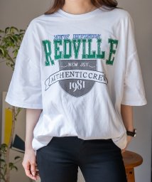 DEVICE(デバイス)/ビッグシルエット カレッジ半袖Tシャツ/ホワイト