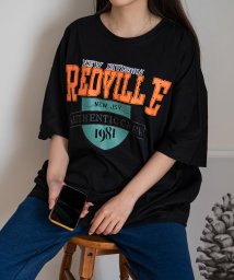 DEVICE(デバイス)/ビッグシルエット カレッジ半袖Tシャツ/ブラック